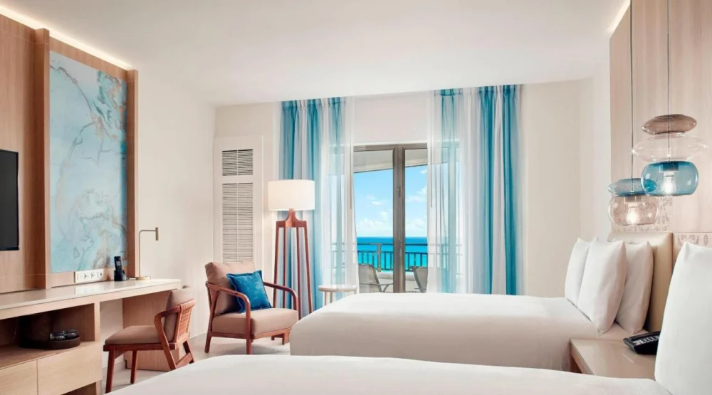 Club Level For Two Adults,  Premium Ocean View Deluxe King with Balcony at JW Marriott Cancun Resort & Spa