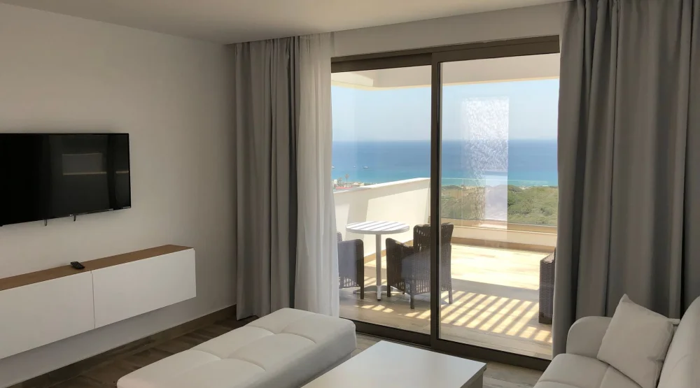 Upbeat Outdoor Jacuzzi with Sea View at White Rock of Kos