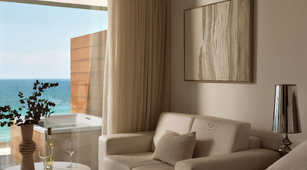 Spa Suite Sea View with Outdoor Jetted Tub at Lesante Blu