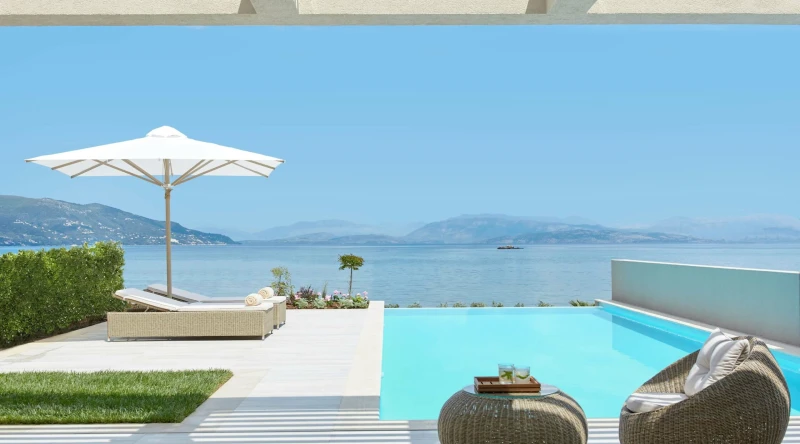 Deluxe One Bedroom Suite Private Pool Beachfront at Ikos Dassia