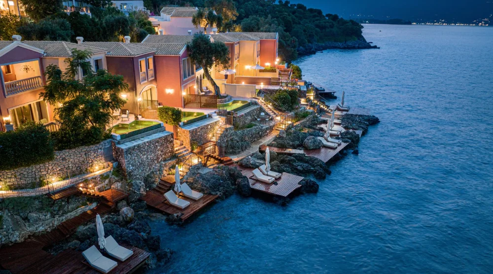 Two Bedroom Rock Villa Private Pool Waterfront Sea Deck at Corfu Imperial, A Resort to Live