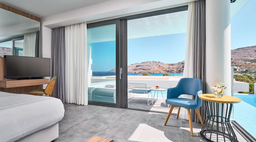 Deluxe Double Room with Private Pool & Sea View at Lindos Grand Resort & Spa
