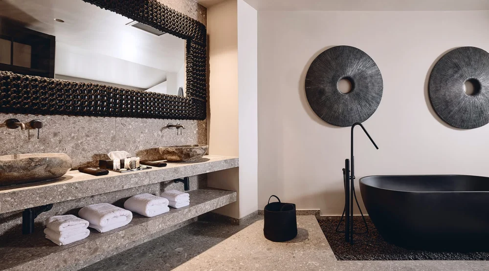 Dream Seaview Suite with Outdoor Heated Whirlpool at Amazon Mykonos Resort & Spa