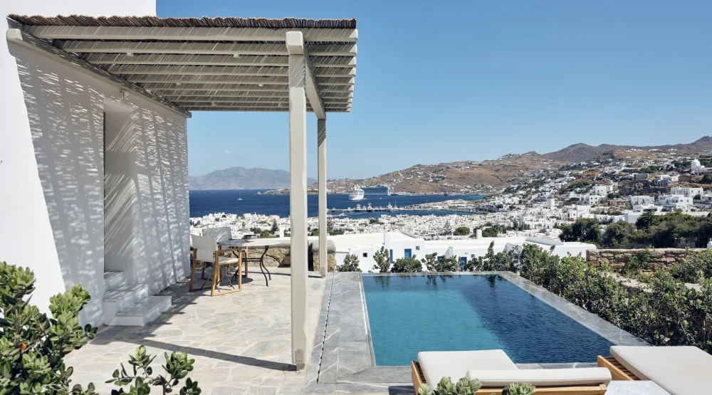 Hilltop Sea View Room Private Pool at Belvedere Mykonos