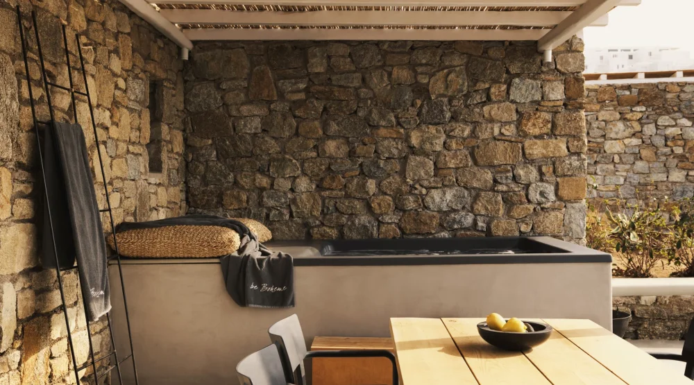 Junior Honeymoon Sunset & Sea View Suite with Outdoor Hot Tub at BOHEME Mykonos