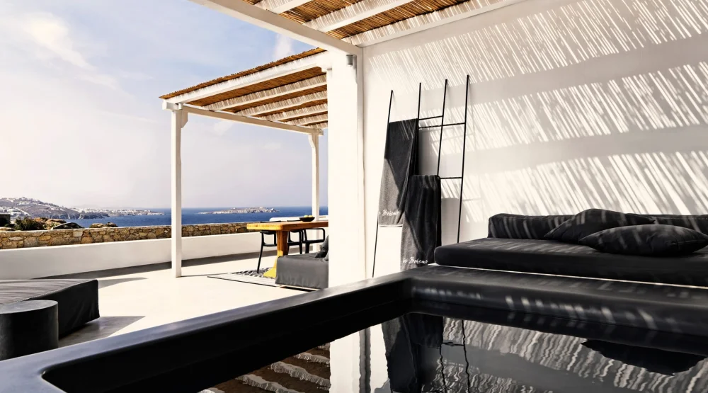Bohemian Sunset & Sea View Suite with Outdoor Hot Tub at BOHEME Mykonos
