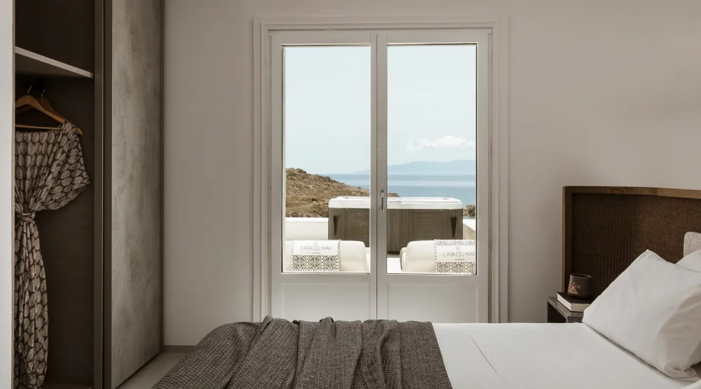 Junior Seaview Jacuzzi Suite at Casa Del Mar, Mykonos Seaside Resort