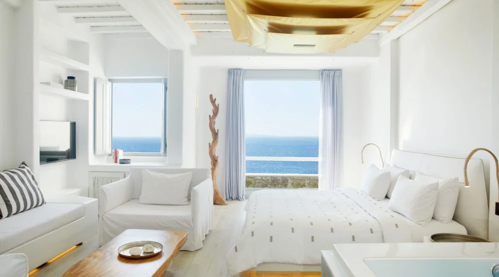 Suite with Indoor Hot Tub at Cavo Tagoo