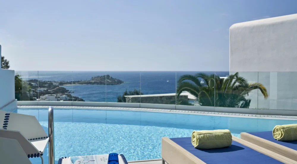 Thalassa Suite with Sharing Pool & Sea View at Myconian Ambassador, Relais & Chateaux
