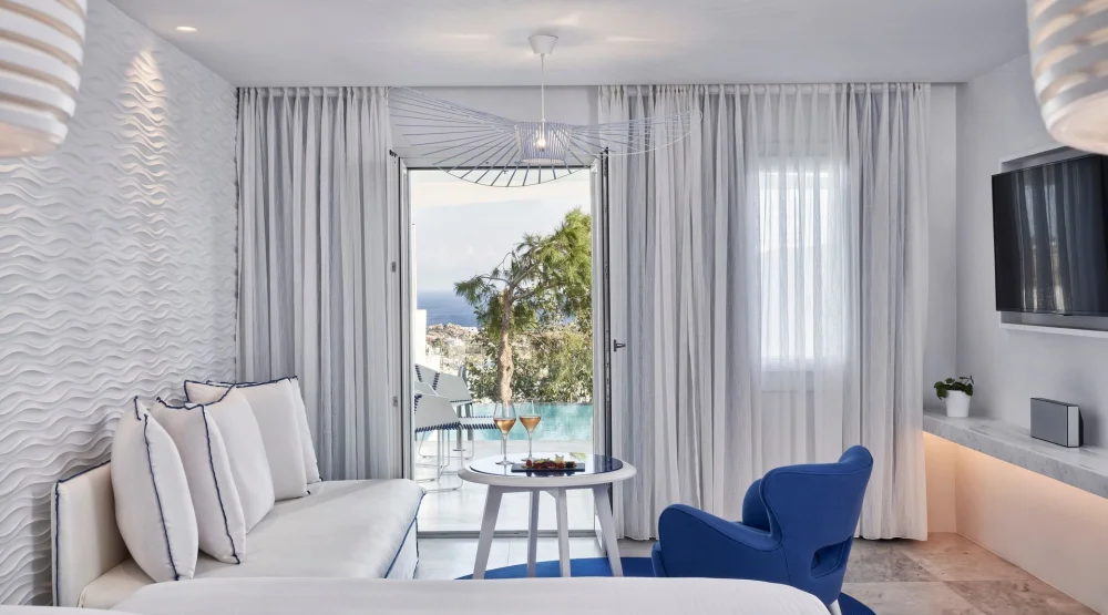 Thalassa Suite with Private Pool & Sea View at Myconian Ambassador, Relais & Chateaux
