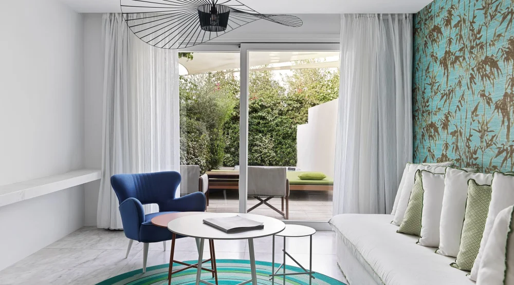 Thalassa Suite with Private Jacuzzi & Garden View at Myconian Ambassador, Relais & Chateaux