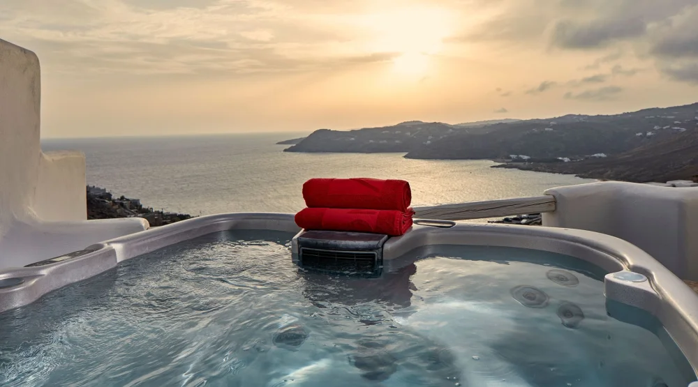 Temptation Sea View with Outdoor Jacuzzi at Myconian Avaton