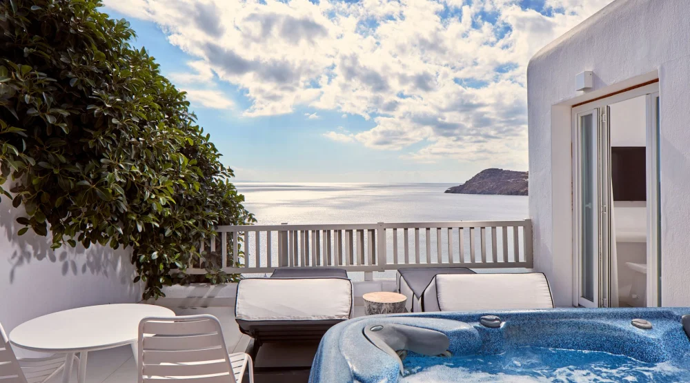 Premium Room Sea View with Outdoor Jacuzzi at Myconian Imperial