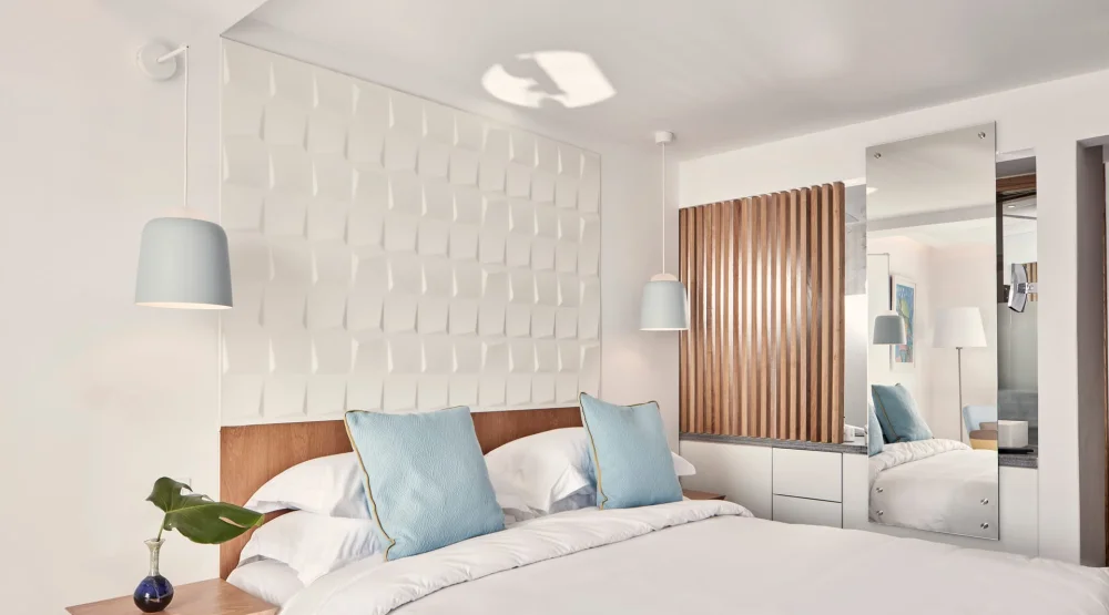 Rinia Deluxe Room with Side Sea View at Myconian Korali, Relais & Chateaux