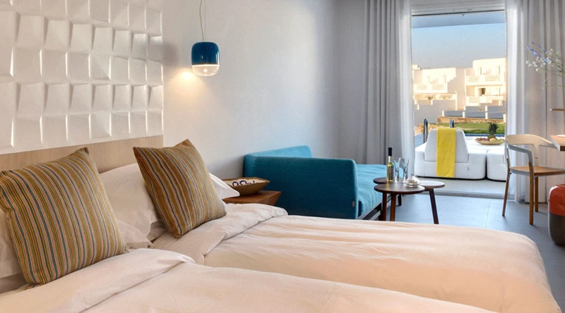 Oria Superior Room with Side Sea View & Semi Private Pool at Myconian Korali, Relais & Chateaux