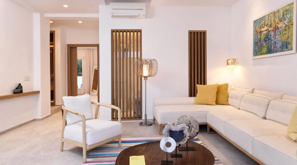 Cyclades Two Room Suite with Sea View Outdoor Jacuzzi & Private Pool at Myconian Korali, Relais & Chateaux