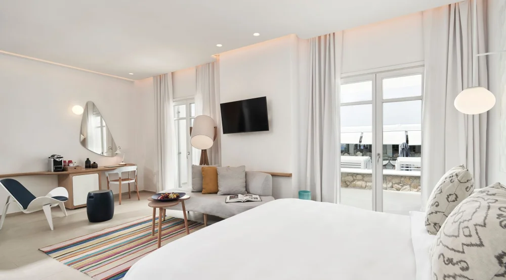 Sunrise Junior Suite with Side Sea View at Myconian Kyma