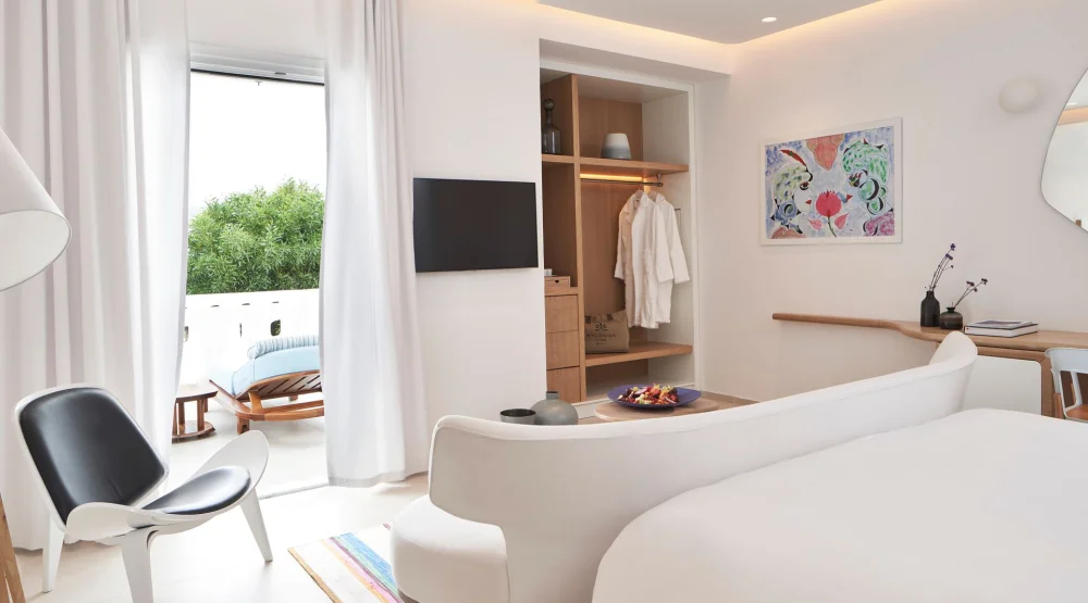 Paragon Junior Suite with Land View & Outdoor Jacuzzi at Myconian Kyma