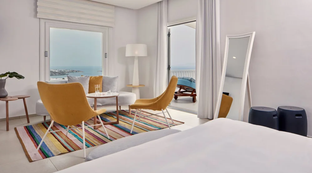 Sunset Junior Suite with Sea View & Outdoor Jacuzzi at Myconian Kyma