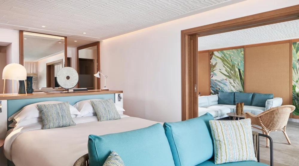 Mediterranean Two Room Suite with Sea View Outdoor Jacuzzi & Private Pool at Myconian Kyma