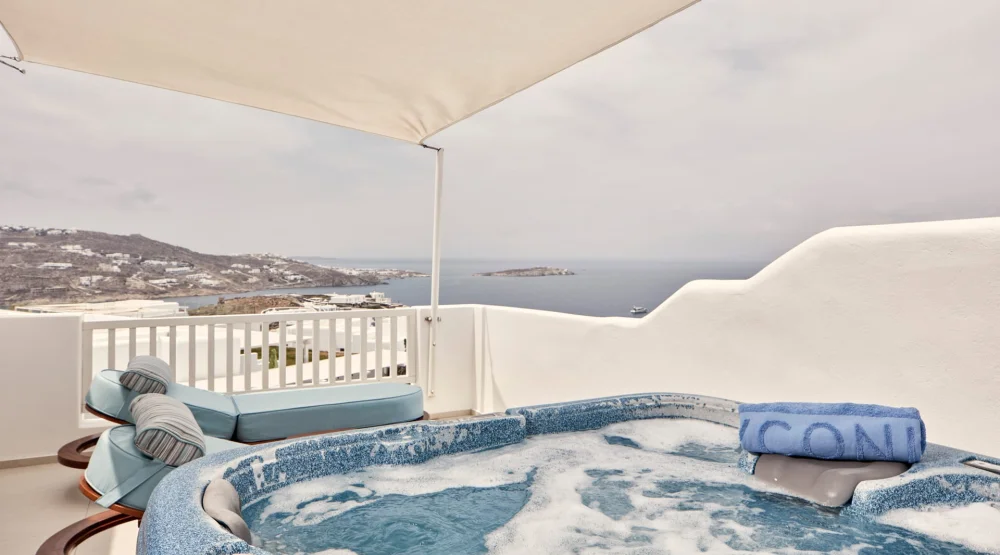 Naia Suite with Sea View & Outdoor Jacuzzi at Myconian Naia