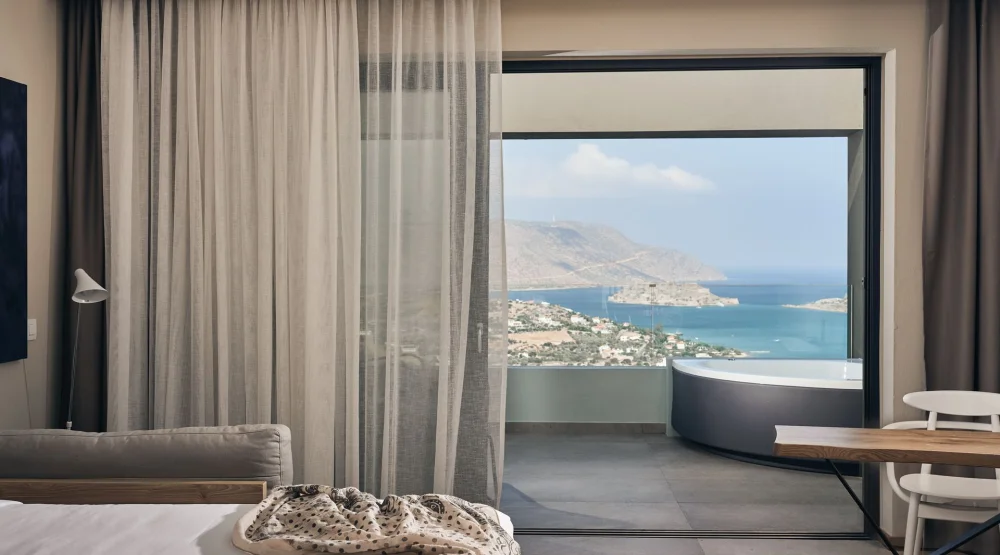 Sapphire Zen Suite with Outdoor Jacuzzi at Domes Aulus Elounda, Curio Collection by Hilton