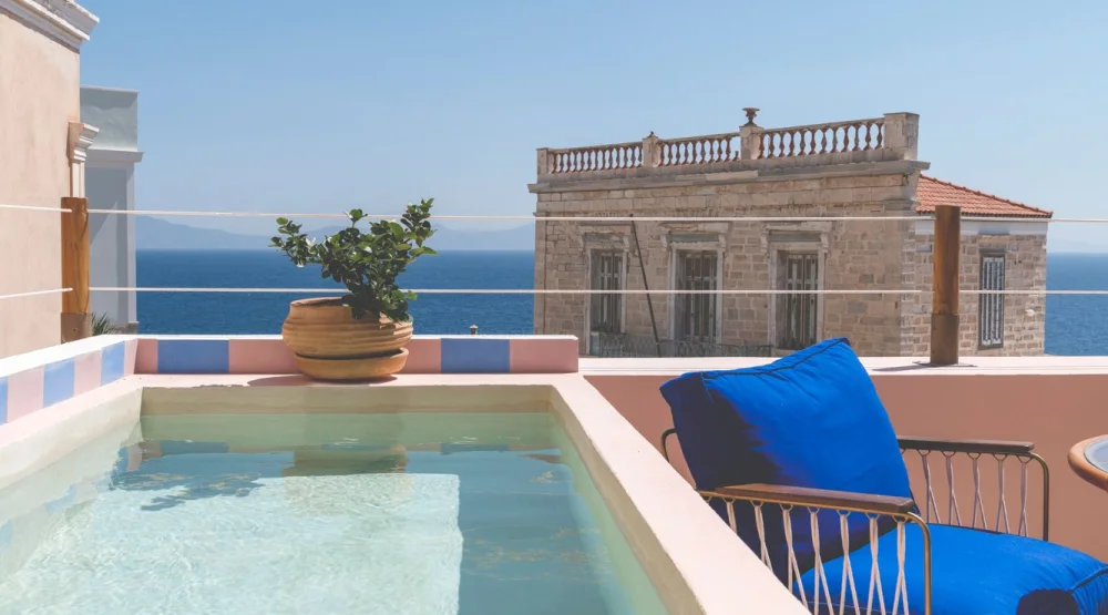 Pteleos Suite with Sea Views and Private Plunge Pool at Aristide Hotel Syros