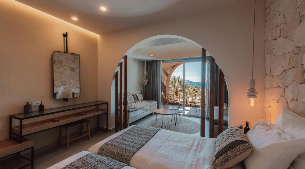 Superior Double Front Row Sea View at Eliros Mare, Beachfront Poem Hotel