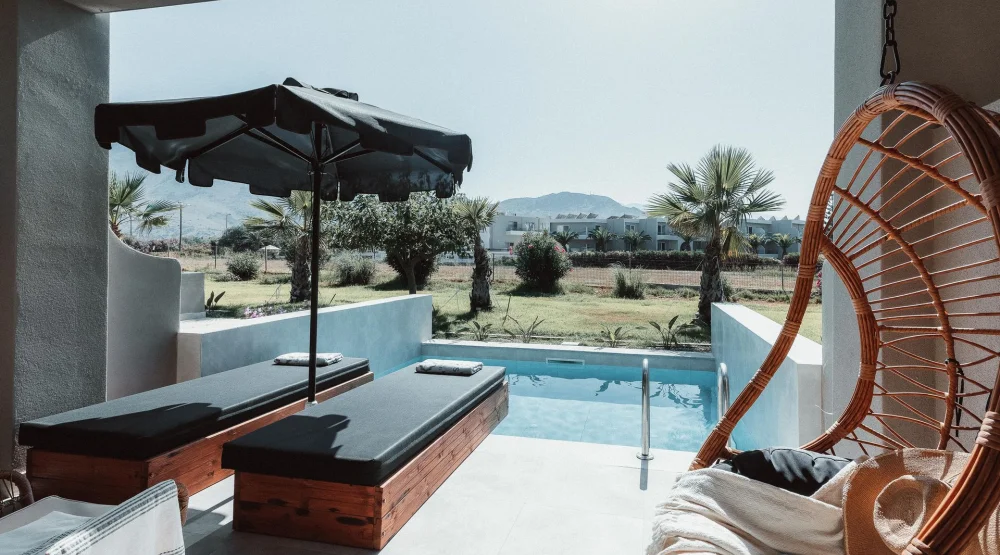 Superior Junior Suite Private Pool at Eliros Mare, Beachfront Poem Hotel