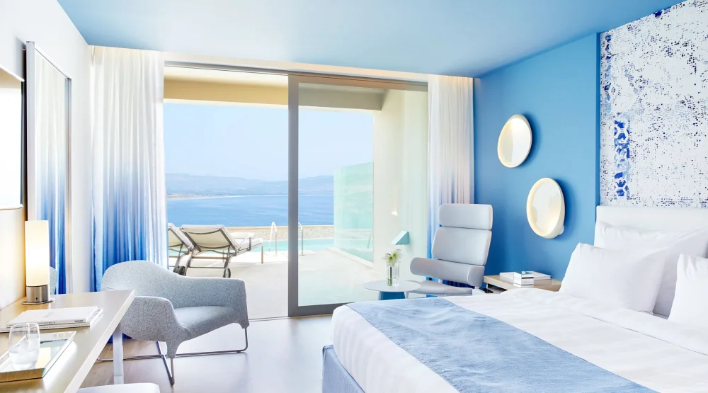 Double Room Sea View Sharing Pool at Lindos Blu