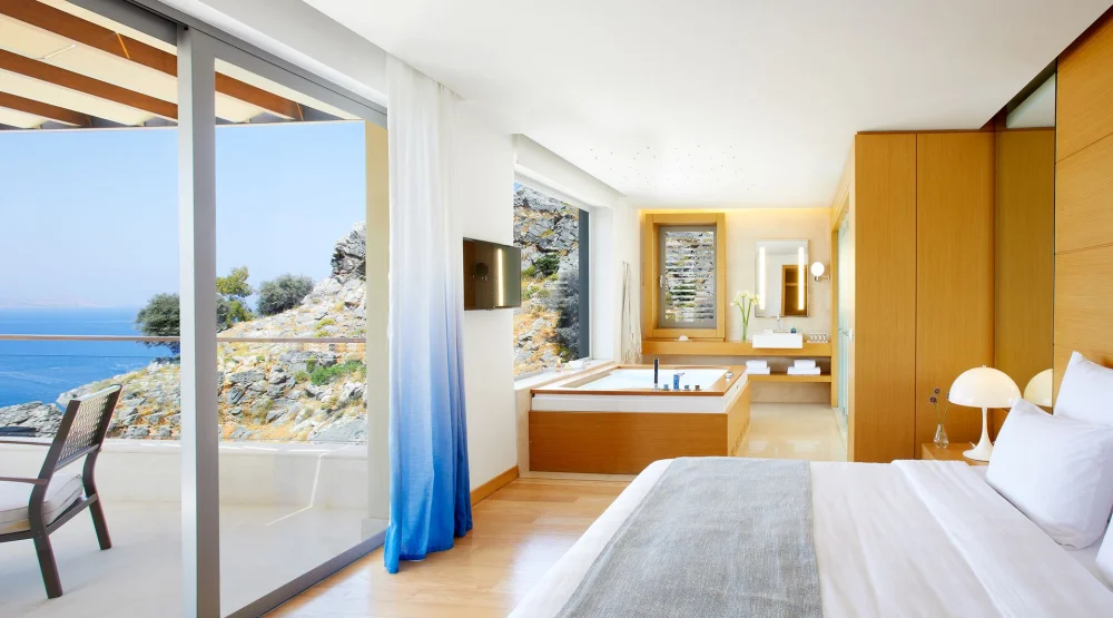 Private Pool Maisonette Panoramic Sea View at Lindos Blu
